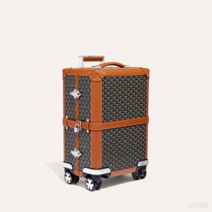 Goyard BOURGET PM TROLLEY CASE Black / Brown | EPBV3928