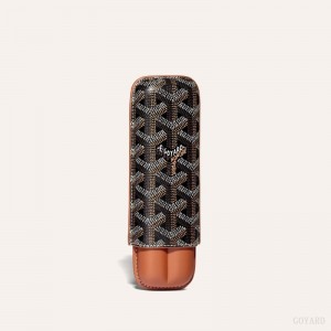 Goyard CHURCHILL 2 CIGAR CASE Black / Brown | MDNI0392