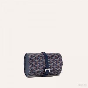 Goyard DOUBLE TRAVEL WATCH CASE Navy Blue | IDYT5530