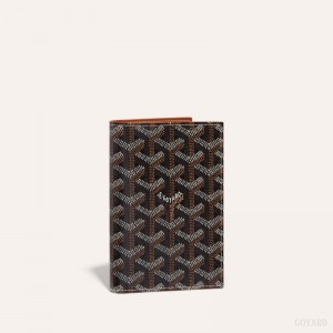 Goyard GRENELLE PASSPORT COVER Black / Brown | FBNA5644