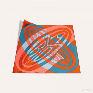 Goyard SCARF N°2 Orange / Navy Blue | URYJ6376