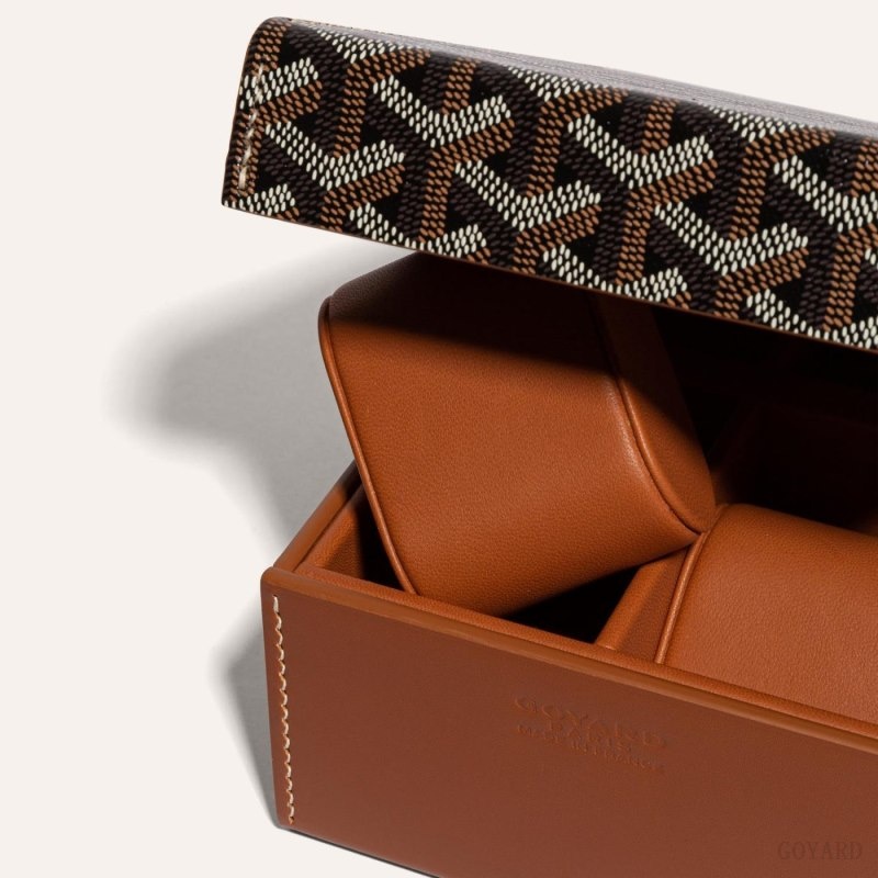 Goyard 4 WATCH CASE Black / Brown | CQWW1341