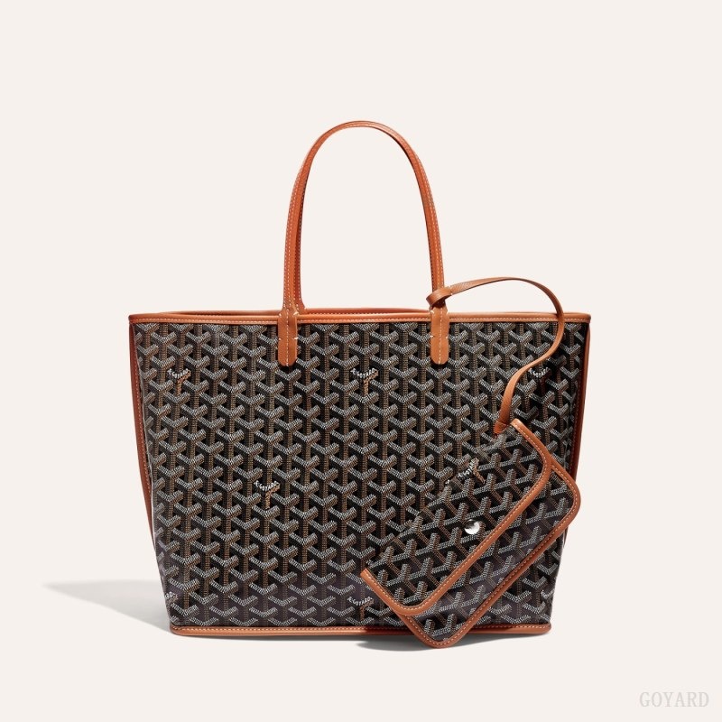 Goyard ANJOU PM BAG Black / Brown | KLCV4965