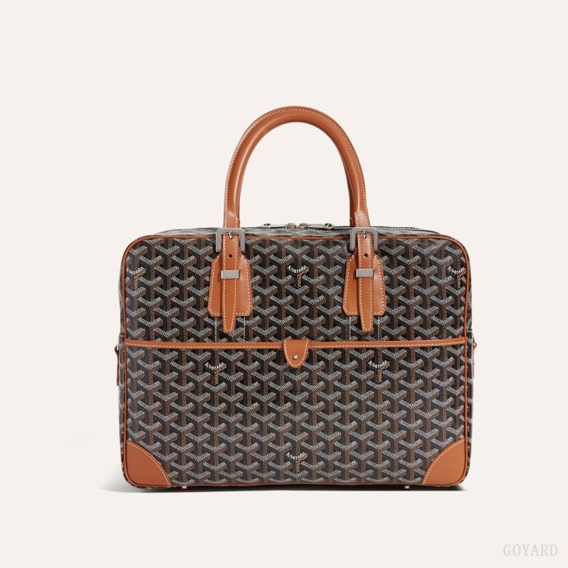 Goyard Ambassade MM Document Case Black / Brown | SXHT1722