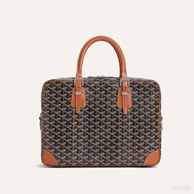 Goyard Ambassade MM Document Case Black / Brown | SXHT1722