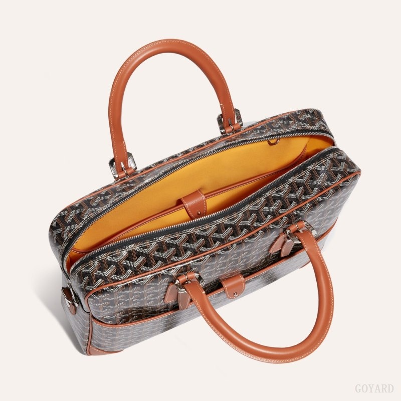 Goyard Ambassade MM Document Case Black / Brown | SXHT1722