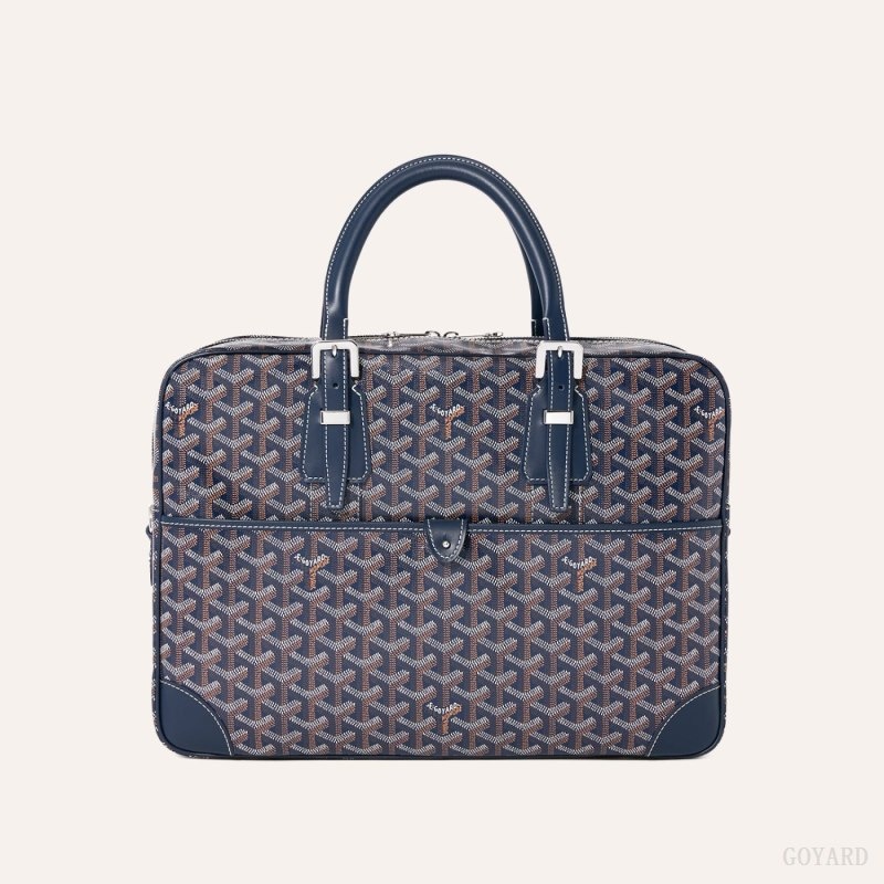 Goyard Ambassade MM Document Case Navy Blue | WLJY8226