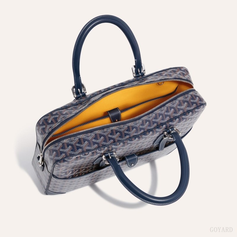 Goyard Ambassade MM Document Case Navy Blue | WLJY8226