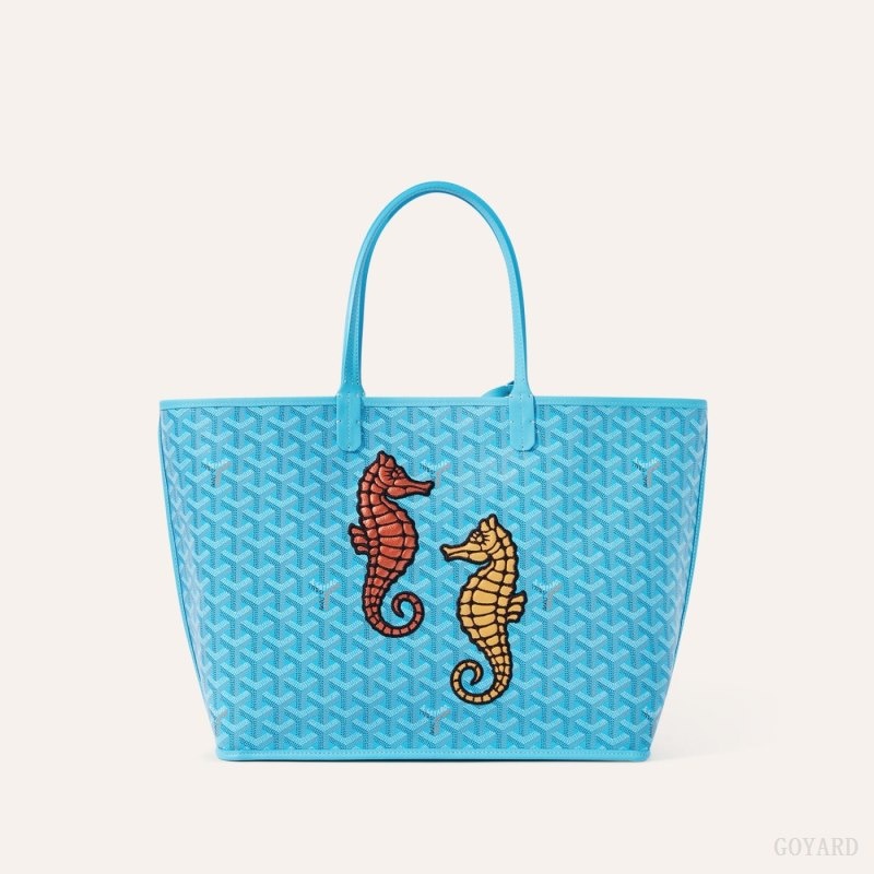 Goyard Anjou PM Seahorse Embroidery Turquoise | RNLD5790