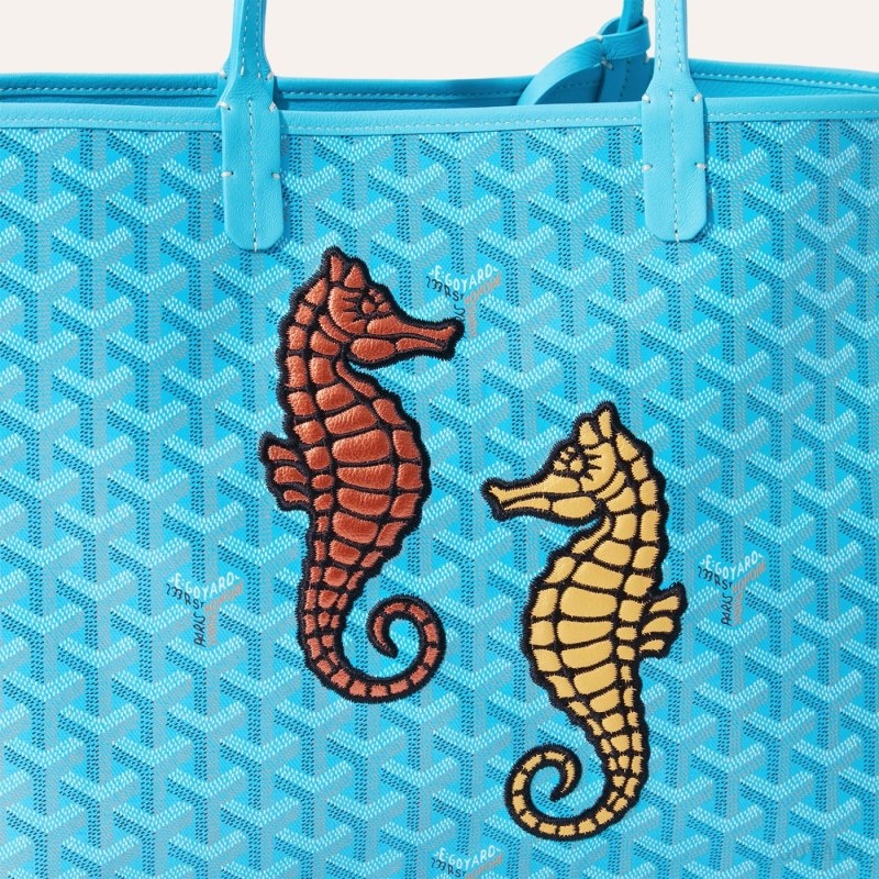 Goyard Anjou PM Seahorse Embroidery Turquoise | RNLD5790