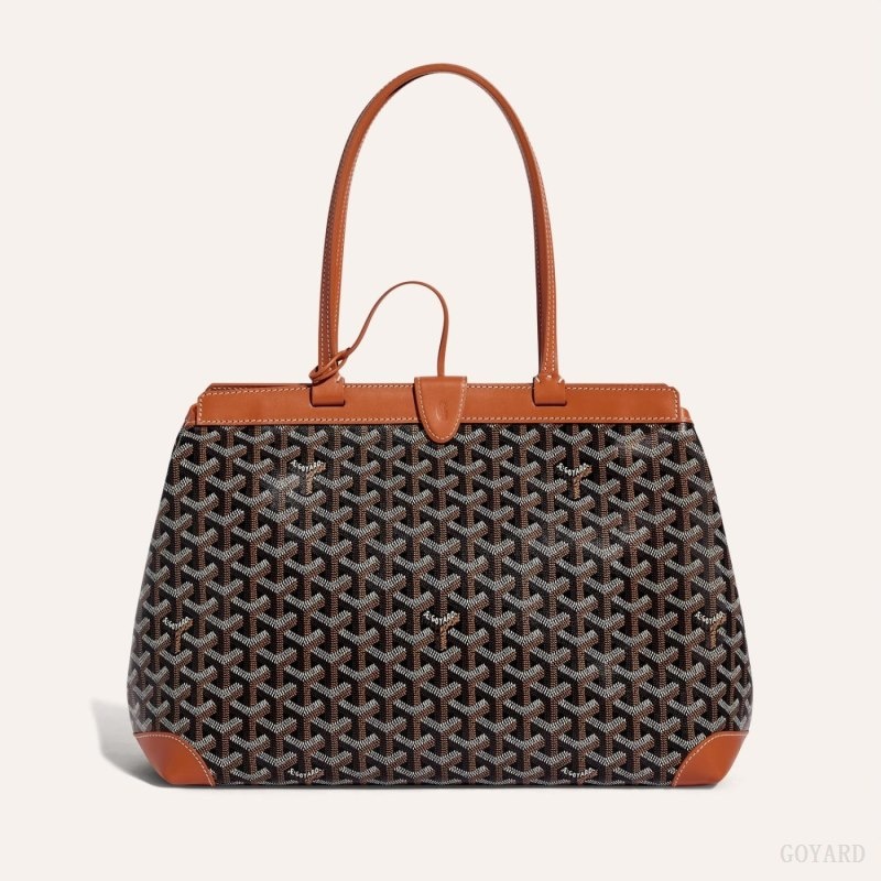 Goyard BELLECHASSE BIAUDE PM BAG Black / Brown | CUNU6067