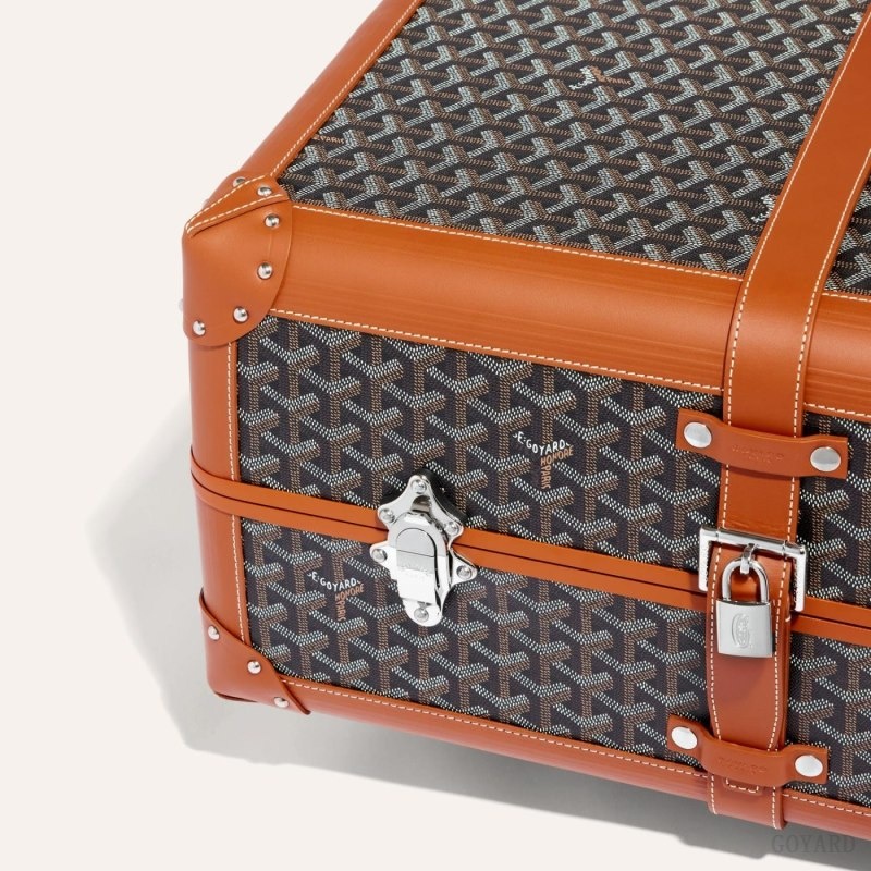 Goyard BOURGET PM TROLLEY CASE Black / Brown | EPBV3928