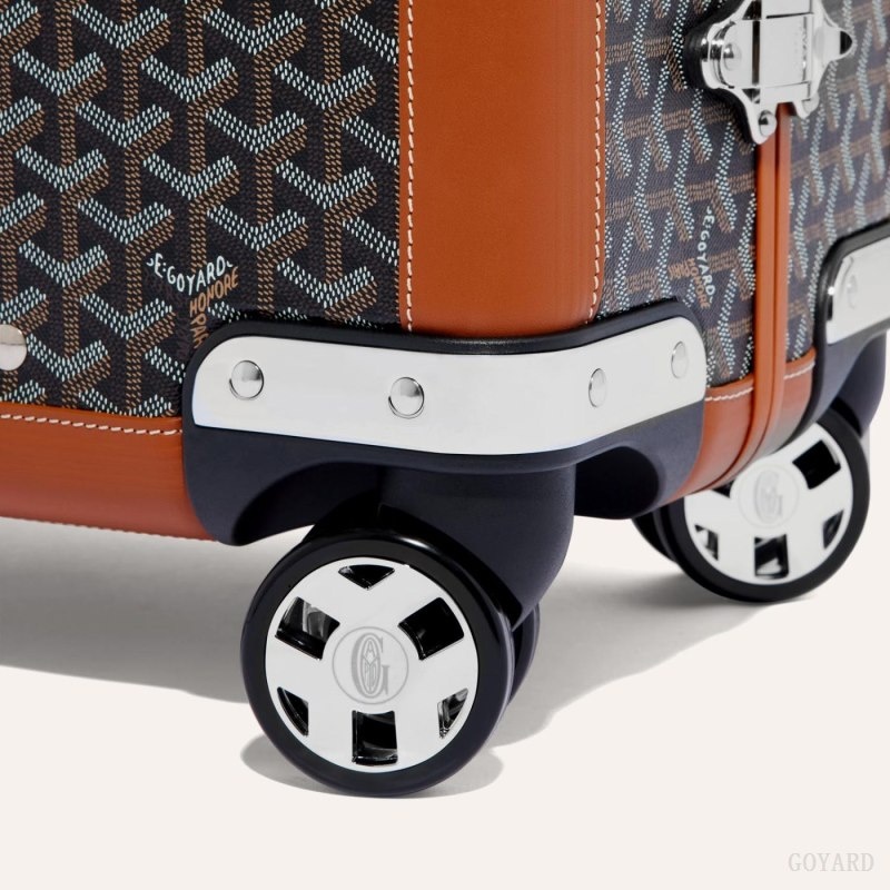 Goyard BOURGET PM TROLLEY CASE Black / Brown | EPBV3928