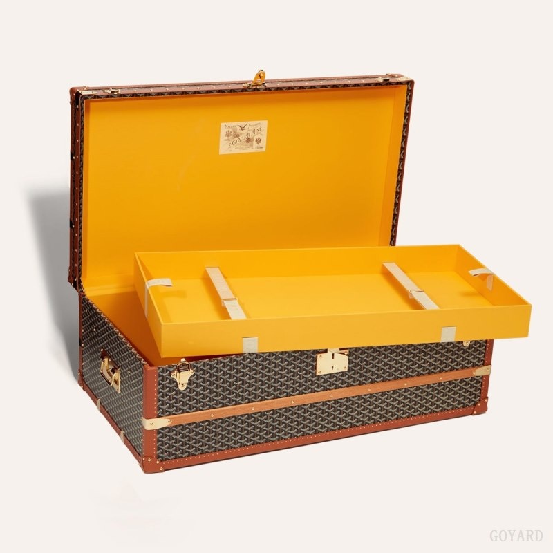 Goyard CABINE TRUNK Black / Brown | POKU0864