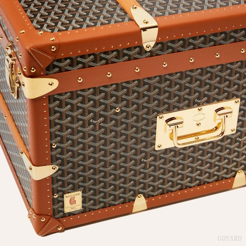 Goyard CABINE TRUNK Black / Brown | POKU0864