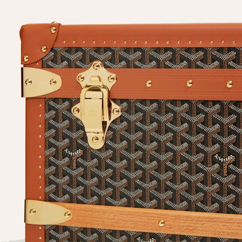 Goyard CABINE TRUNK Black / Brown | POKU0864