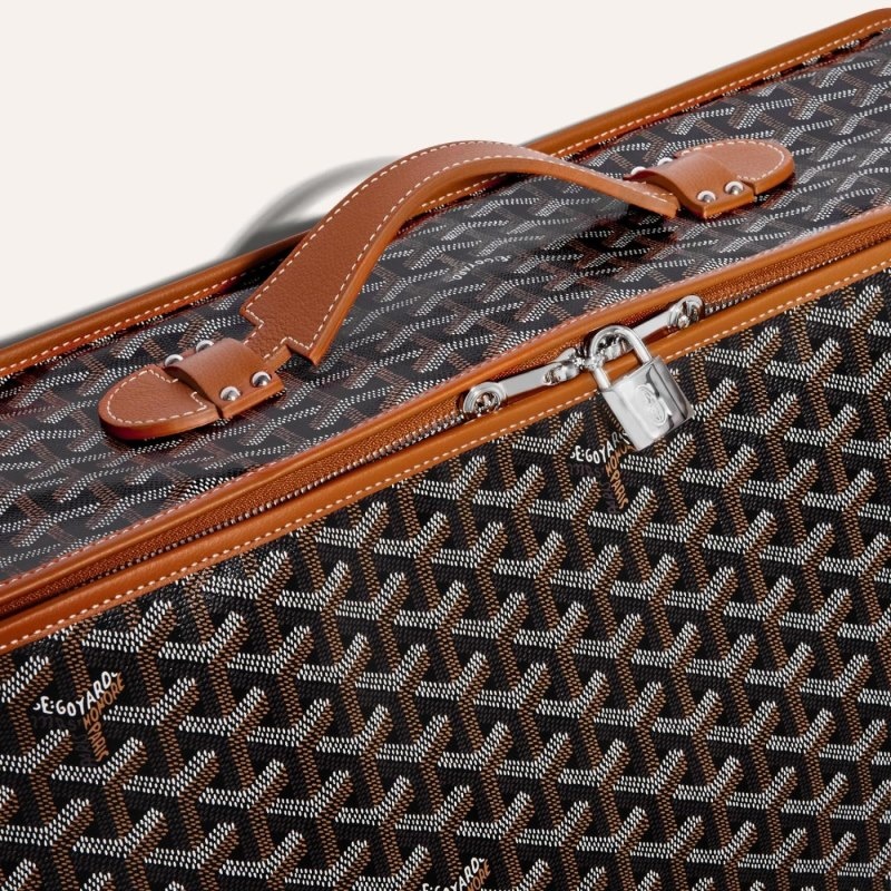 Goyard CARAVELLE 50 SUITCASE Black / Brown | CEGL1530