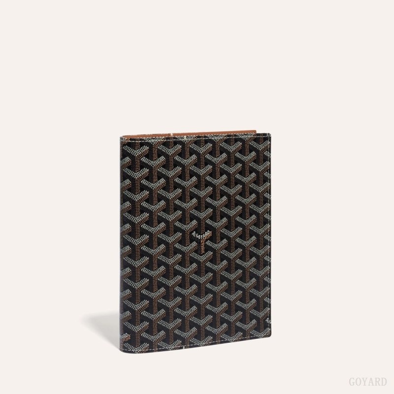 Goyard CASTIGLIONE DOCUMENT COVER Black / Brown | LQOB6846