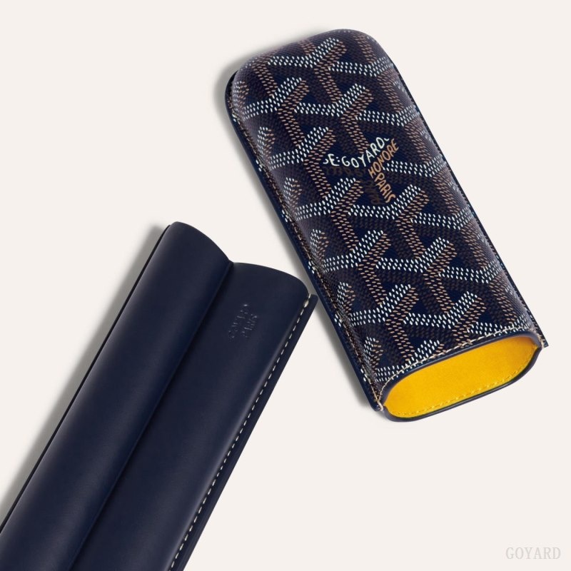 Goyard CHURCHILL 2 CIGAR CASE Navy Blue | ICVK4325