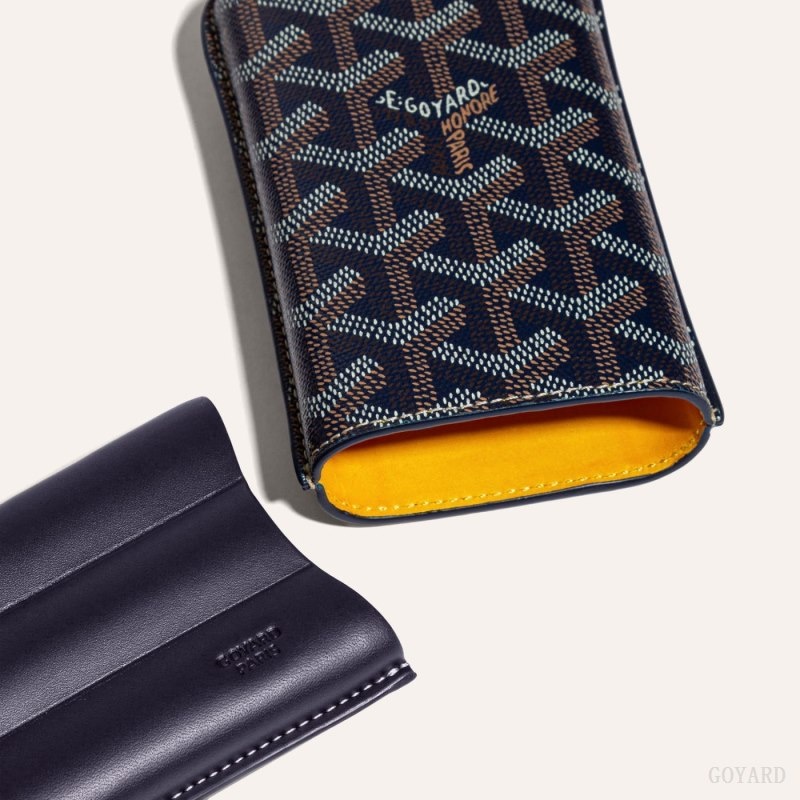 Goyard CHURCHILL 3 CIGAR CASE Navy Blue | VLUK6038