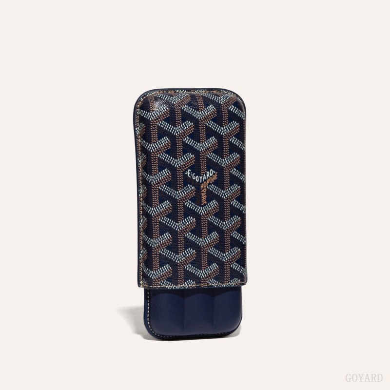 Goyard CHURCHILL 3 CIGAR CASE Navy Blue | VLUK6038