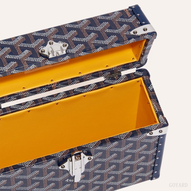 Goyard Cassette Trunk Bag Navy Blue | WZFR7191