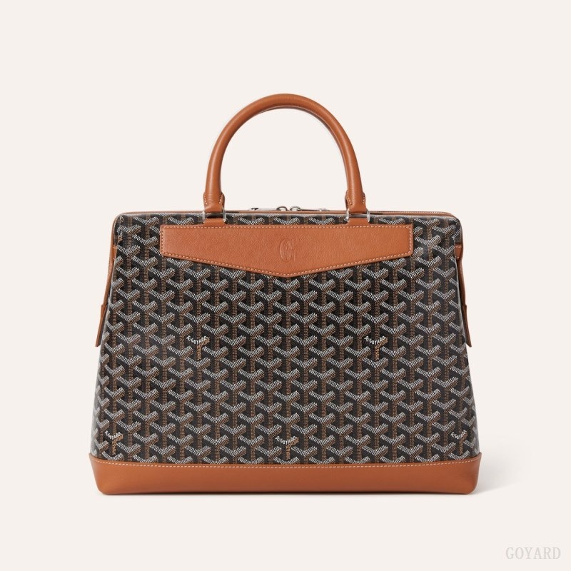 Goyard Cisalpin Document Case Black / Brown | FSEN6527