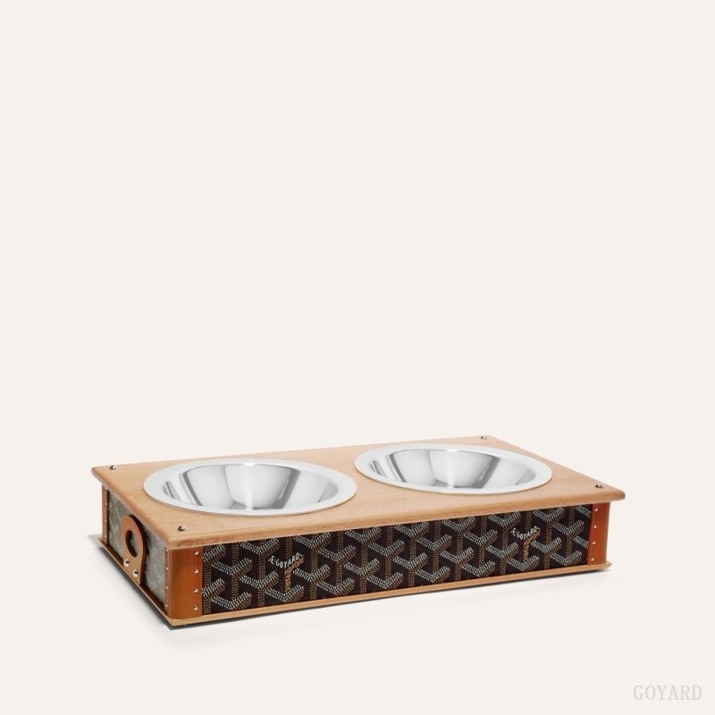 Goyard EDMOND DOUBLE BOWL Black / Brown | WMNC6748