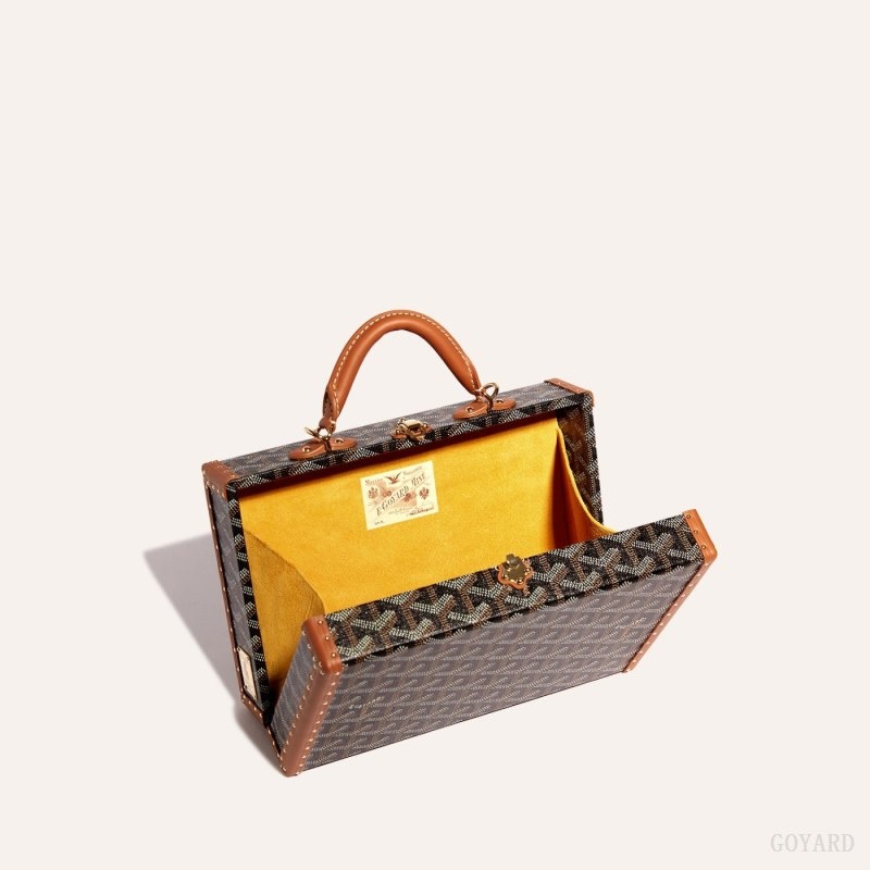 Goyard Grand Hôtel Trunk Bag Black / Brown | EKGY4812