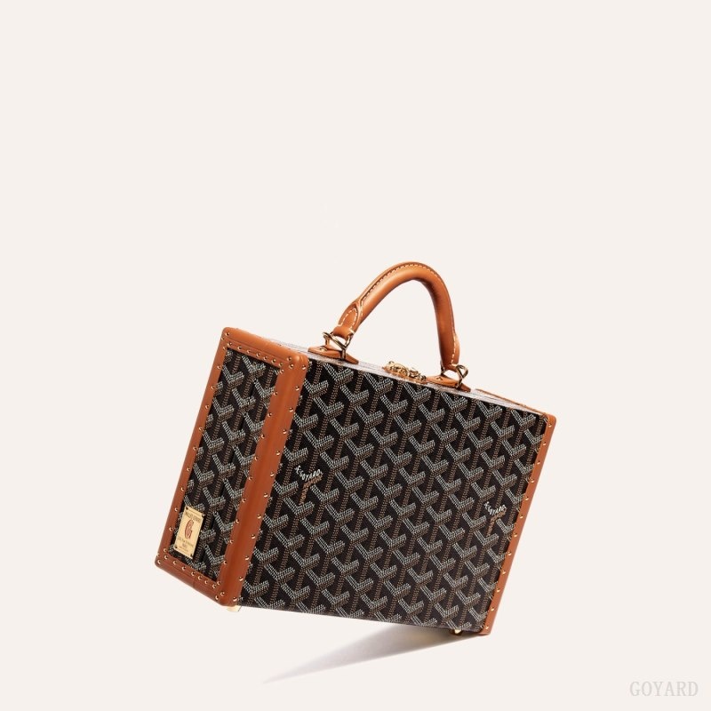 Goyard Grand Hôtel Trunk Bag Black / Brown | EKGY4812