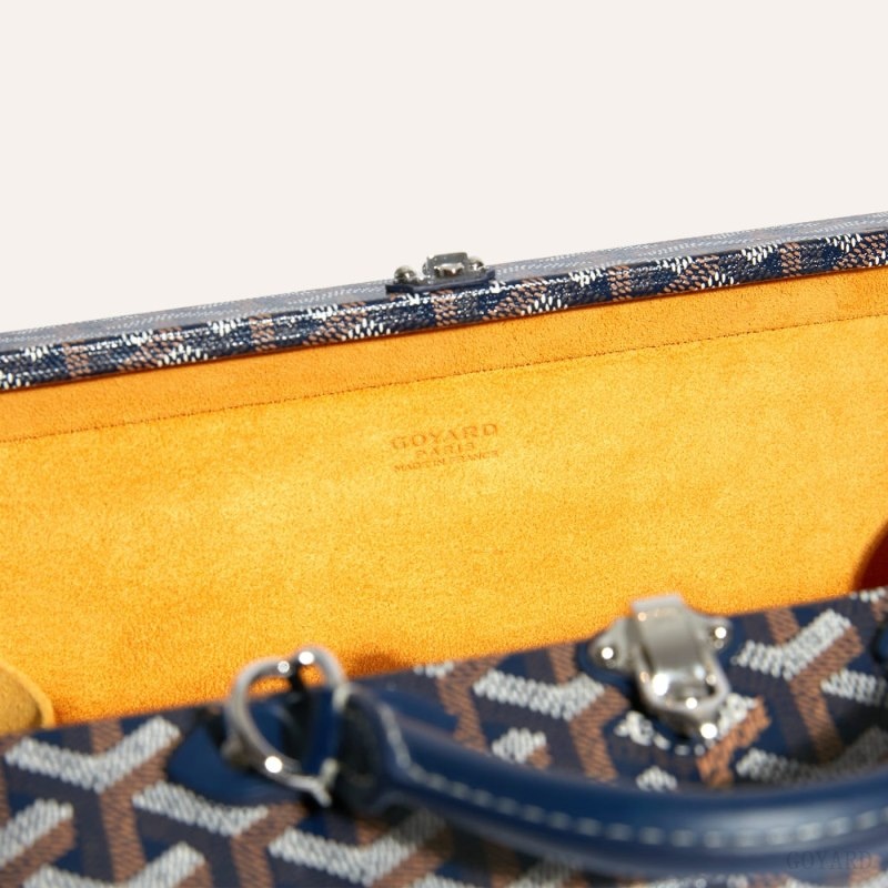 Goyard Grand Hôtel Trunk Bag Navy Blue | SKAY7657