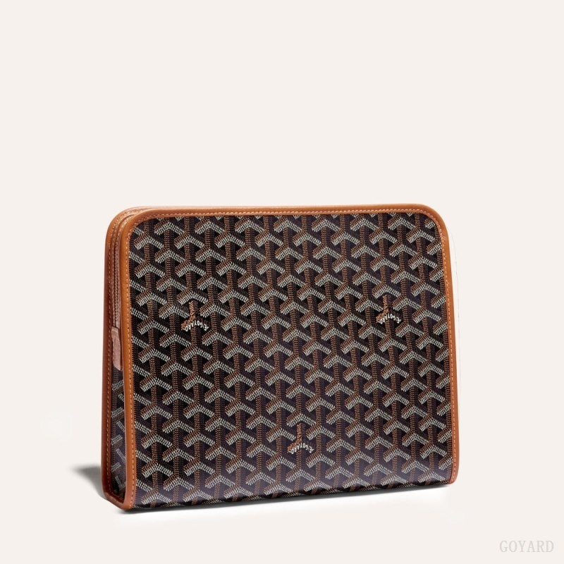 Goyard JOUVENCE GM TOILET BAG Black / Brown | KNFT0092