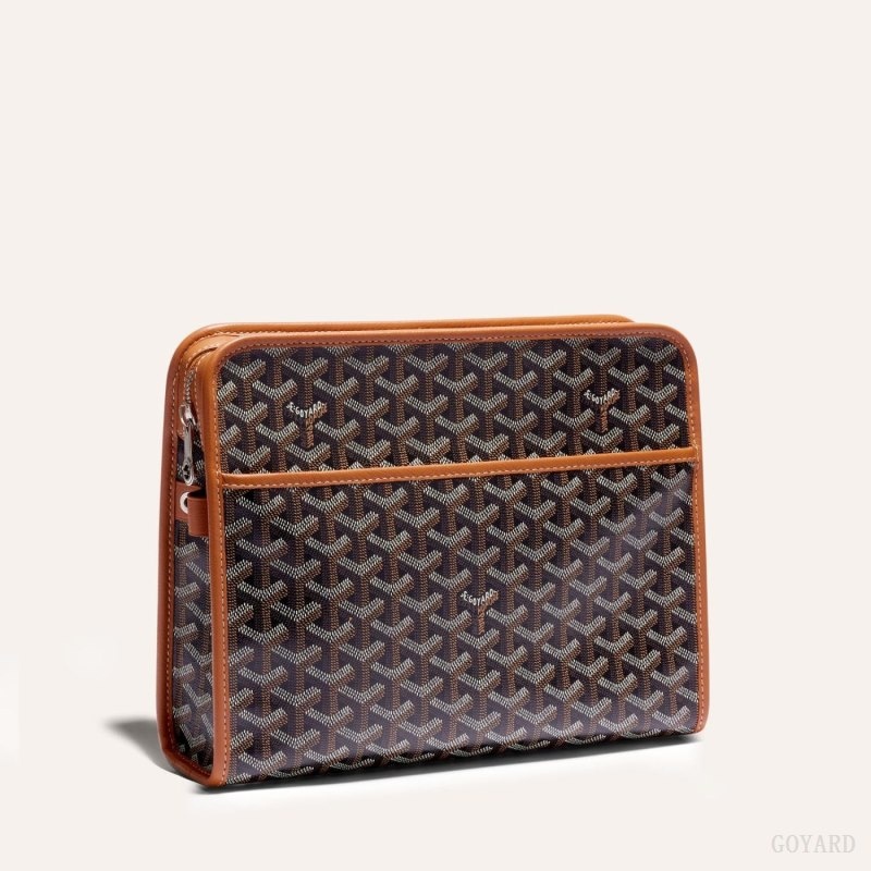 Goyard JOUVENCE GM TOILET BAG Black / Brown | KNFT0092