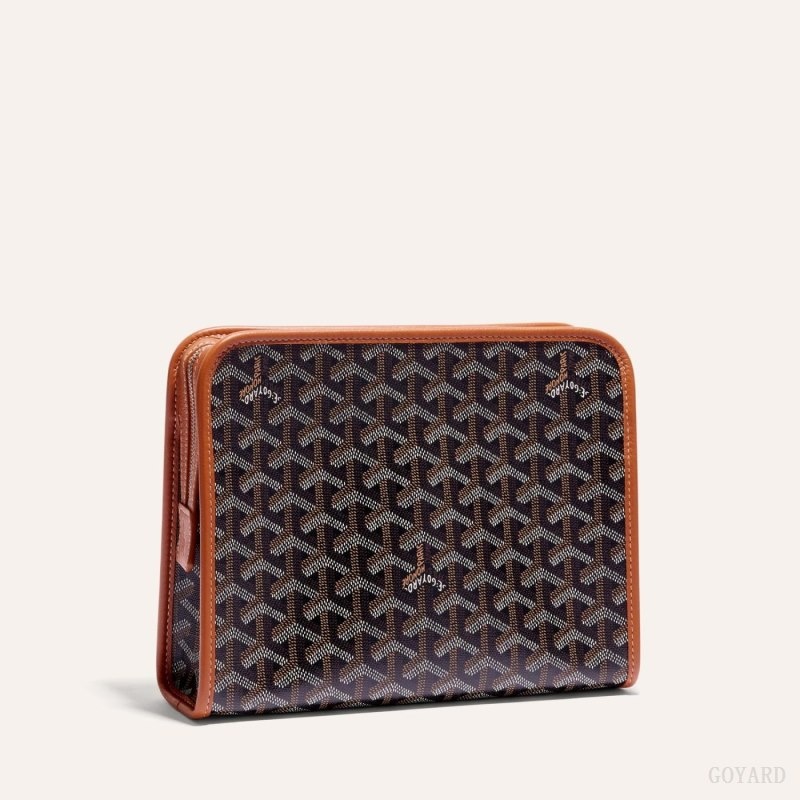 Goyard JOUVENCE MM TOILET BAG Black / Brown | PEZT0130