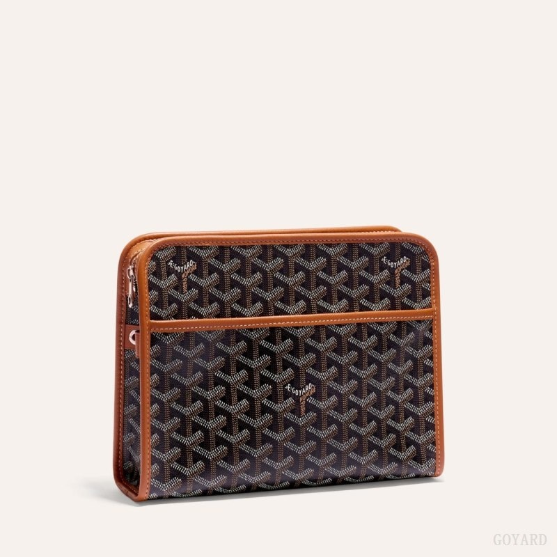 Goyard JOUVENCE MM TOILET BAG Black / Brown | PEZT0130