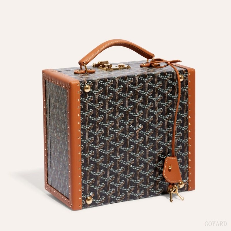 Goyard JOUX 6 WATCH CASE Black / Brown | AQPX8127