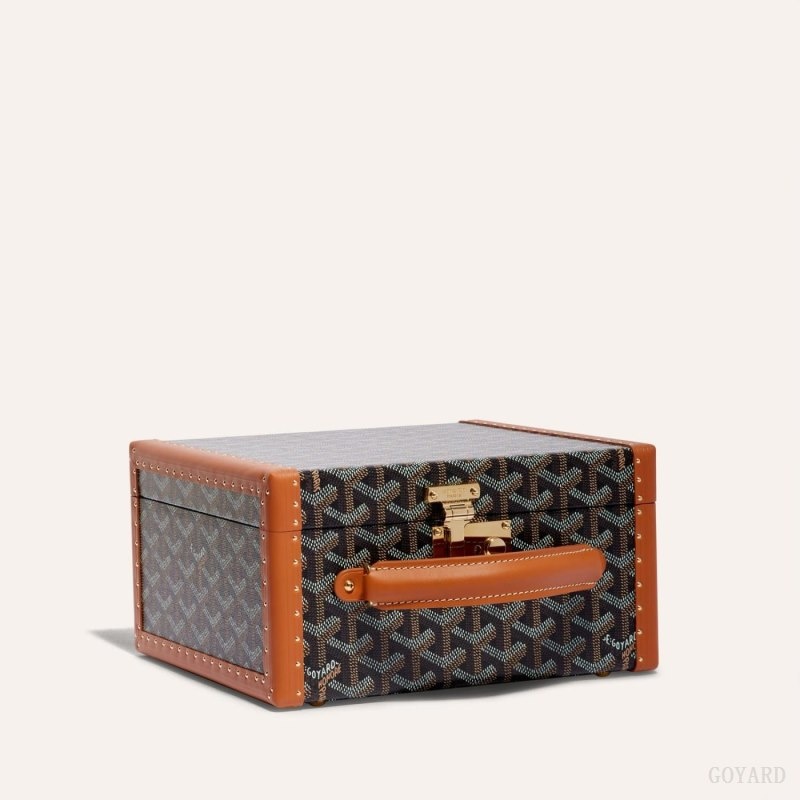 Goyard JOUX 6 WATCH CASE Black / Brown | AQPX8127