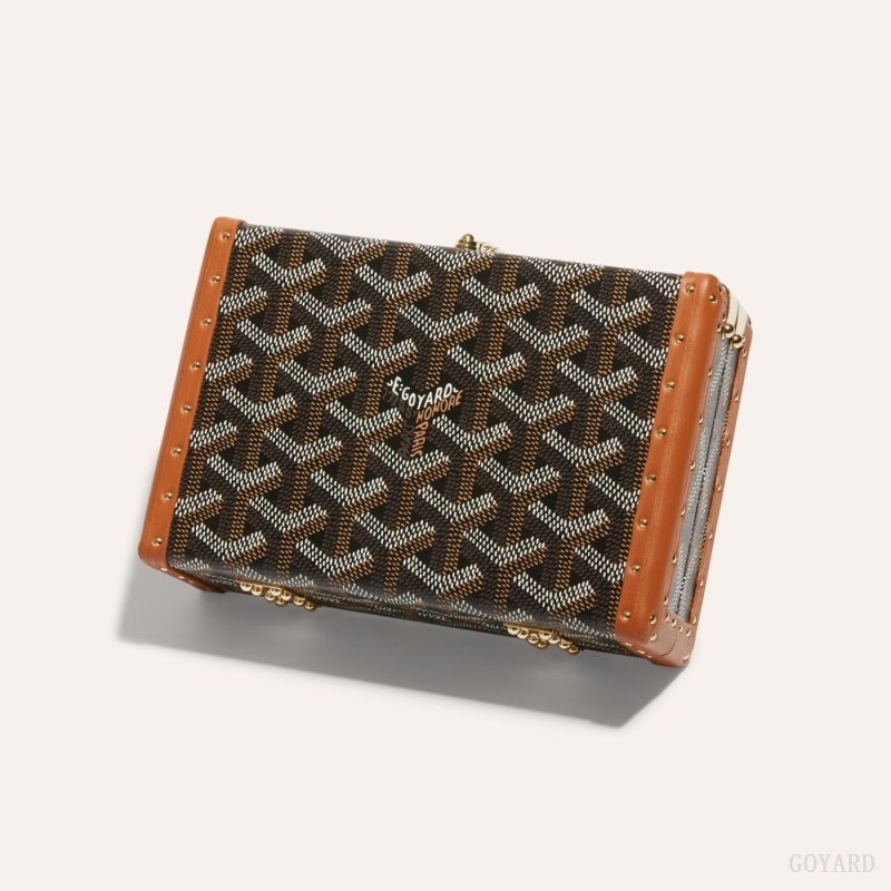 Goyard MINAUDIÈRE TRUNK BAG Black / Brown | NXRH4980