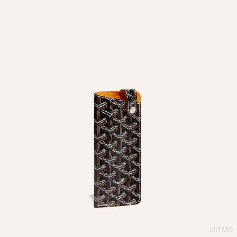 Goyard MONTMARTRE PM GLASSES CASE Black / Brown | BFPX2857