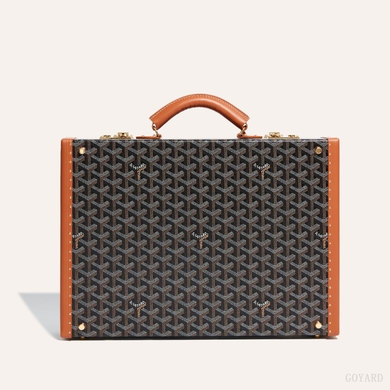 Goyard Manoir PM Document Case Black / Brown | FVED2032