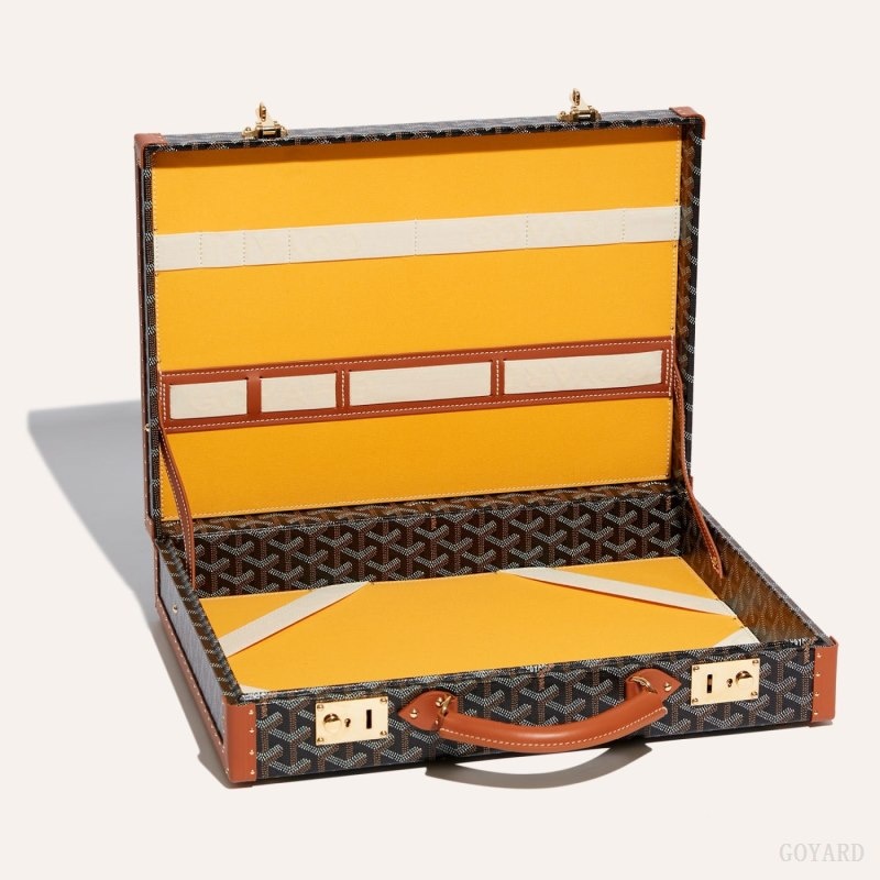 Goyard Manoir PM Document Case Black / Brown | FVED2032