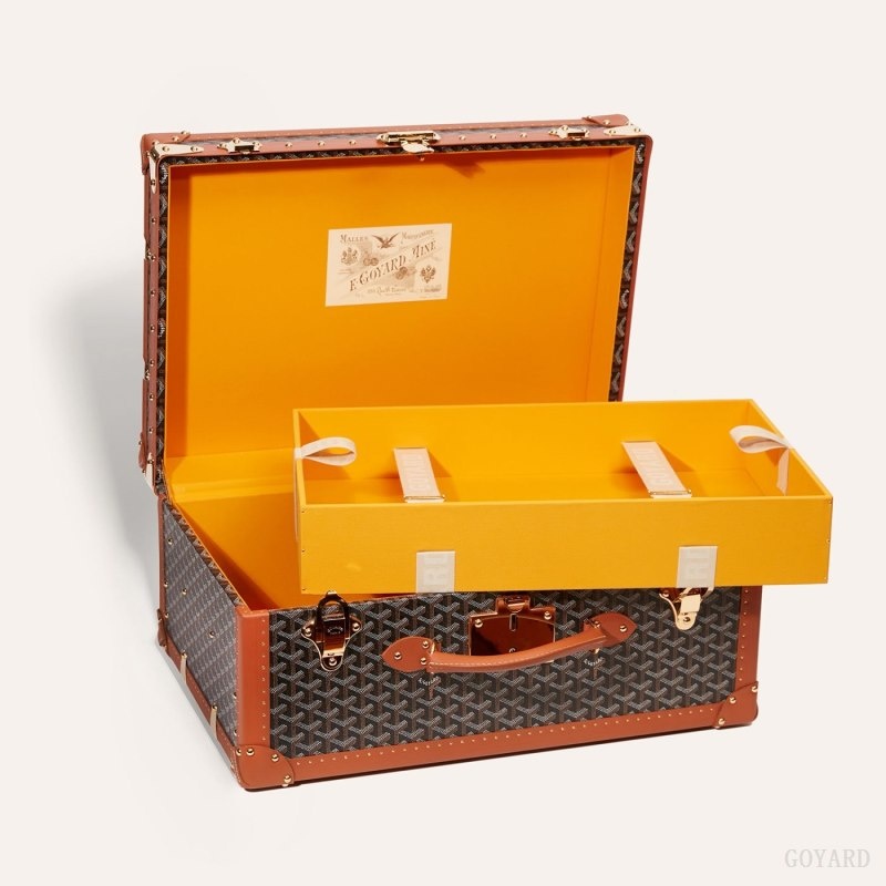 Goyard PALACE 55 SUITCASE Black / Brown | NSSG3216