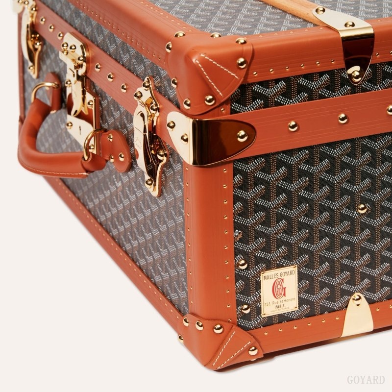 Goyard PALACE 55 SUITCASE Black / Brown | NSSG3216