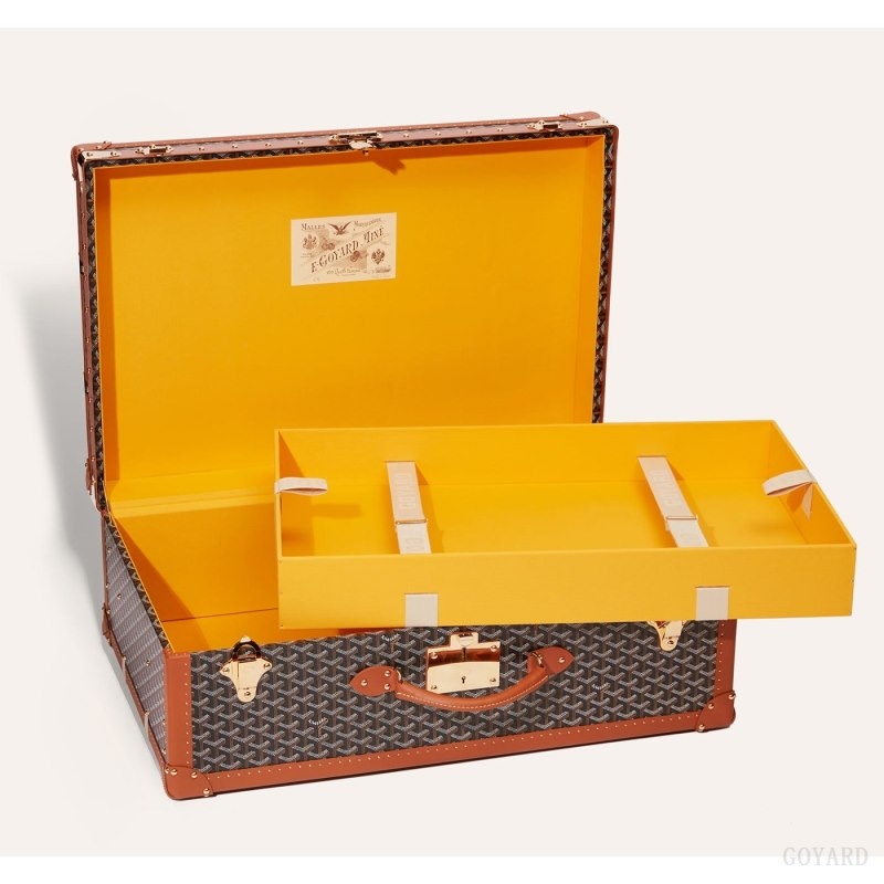 Goyard PALACE 70 SUITCASE Black / Brown | UIAP4303