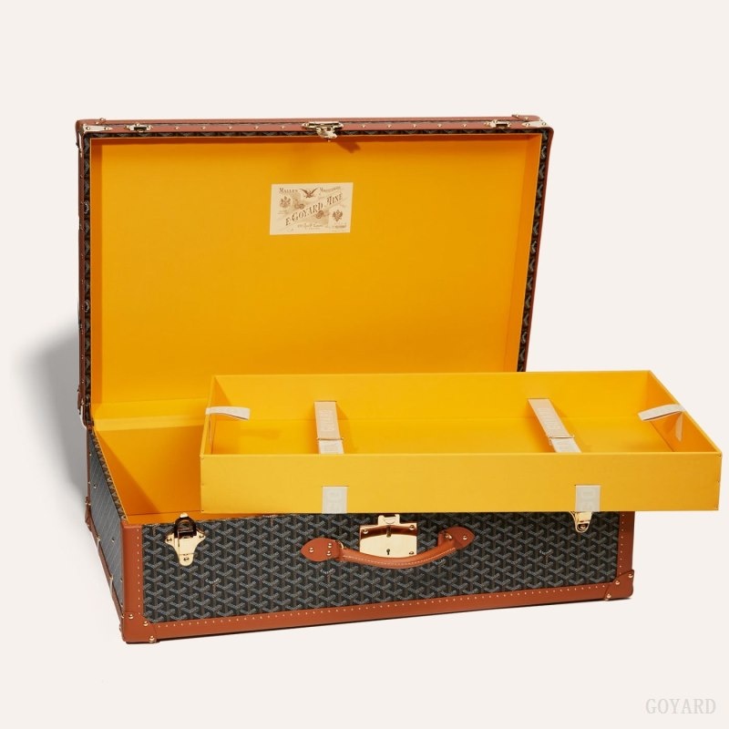 Goyard PALACE 80 SUITCASE Black / Brown | YUPK2813