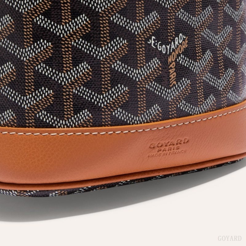 Goyard PETIT FLOT BUCKET BAG Black / Brown | XOKV2302