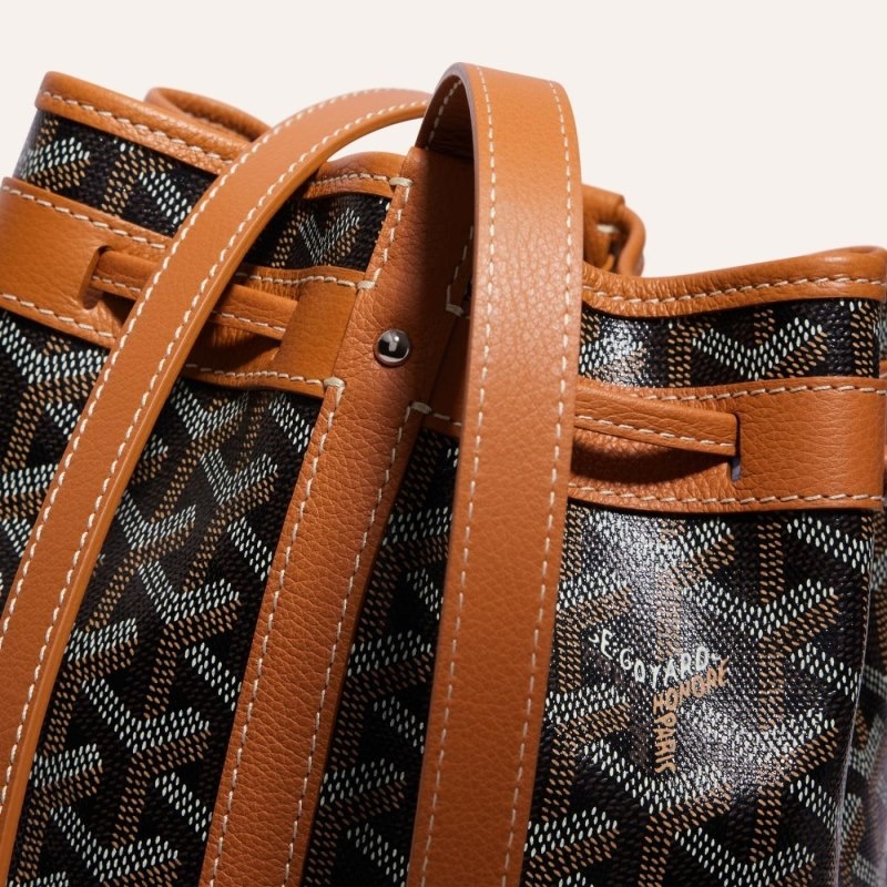 Goyard PETIT FLOT BUCKET BAG Black / Brown | XOKV2302