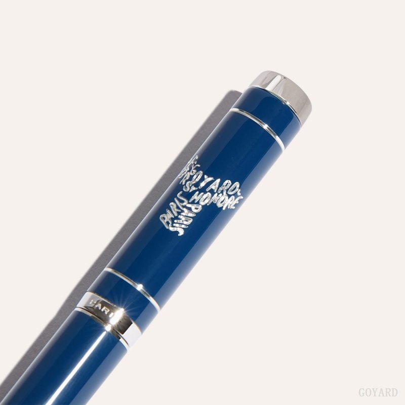 Goyard Rollerball Travel Pen Navy Blue | HFIA3766