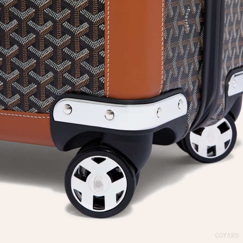 Goyard SATOLAS GM ROLLING SUITCASE Black / Brown | MHJL6891