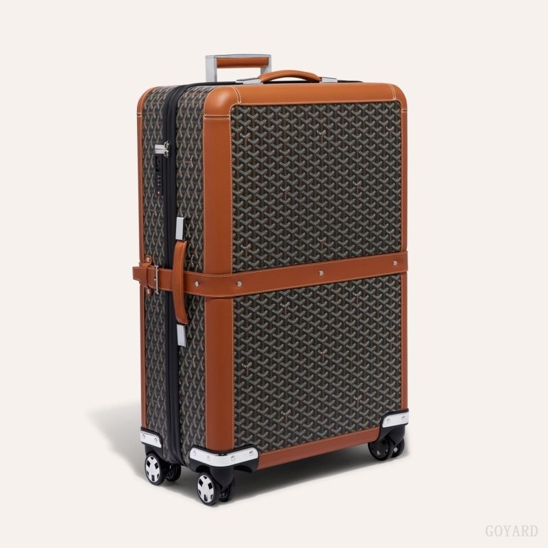 Goyard SATOLAS GM ROLLING SUITCASE Black / Brown | MHJL6891